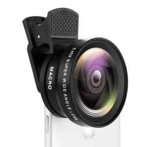 2 in 1 universal mobile phone lens clip – 0.45x wide angle & 12.5x macro hd lens for iphone, samsung & android