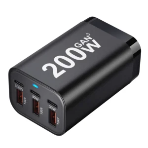 usb c 200w 6 port gan fast charger – power adapter for iphone & samsung